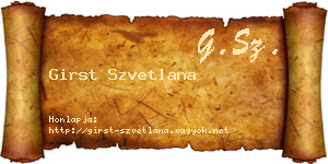 Girst Szvetlana névjegykártya